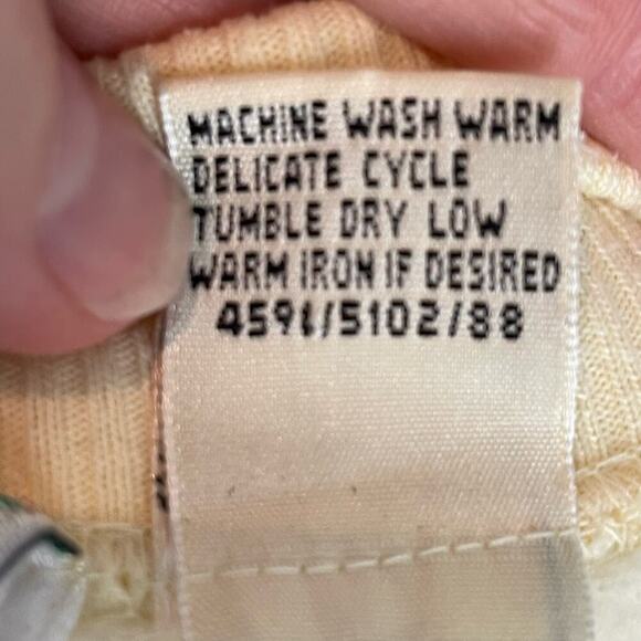 Vintage yellow floral appliqué beaded mock neck sweatshirt - Picture 9 of 9